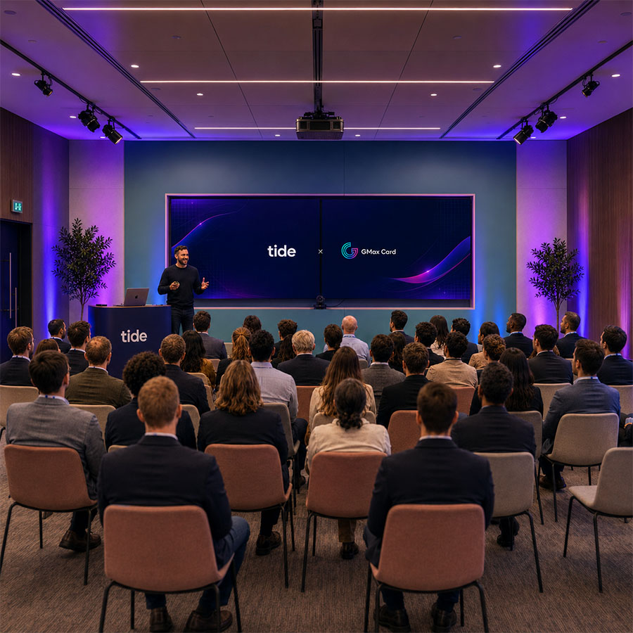 Tide and GMax Card founder pitch event